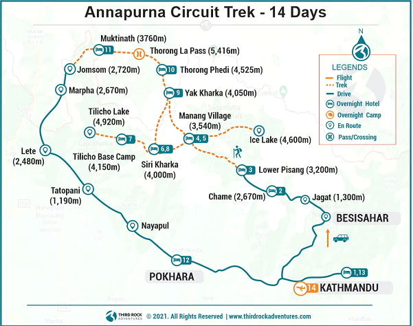 Annapurna Circuit Trek With Tilicho And Ice Lakes Trek